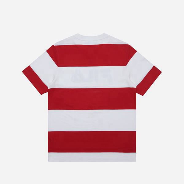 Fila Striped S/S Men's T-Shirts - Red/White,NZ 270-13748